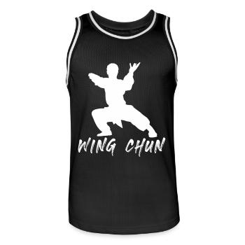 Wing Chun - Männer Basketball-Trikot - Schwarz/Weiß - Vorne - AI Model Male 185 dark (185cm)