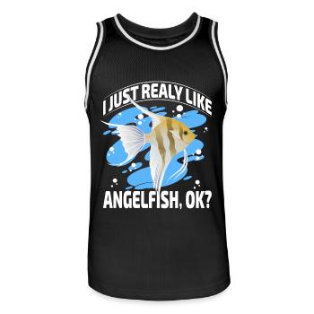 Ich mag Kaiserfische einfach sehr, ok? - Männer Basketball-Trikot - Schwarz/Weiß - Vorne - AI Model Male 185 dark (185cm)