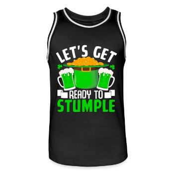 Let's get ready to Stumple - Men's Basketball Jersey - black/white - Front - AI Model Male 185 dark (185cm)