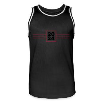 Année 2024 - Maillot de basket Homme - noir/blanc - Devant - AI Model Male 185 dark (185cm)
