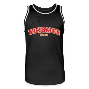 Wiesbaden - Männer Basketball-Trikot - Schwarz/Weiß - Vorne - AI Model Male 185 dark (185cm)