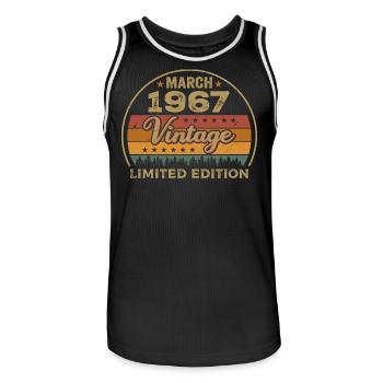 Vintage march 1967 birthday march 1967 retro 1967 - Men's Basketball Jersey - black/white - Front - AI Model Male 185 dark (185cm)