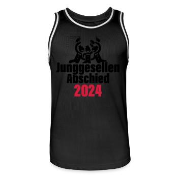 Enterrement de vie de garçon 2024 - Maillot de basket Homme - noir/blanc - Devant - AI Model Male 185 dark (185cm)