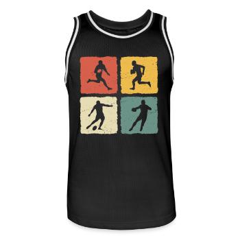 Retro Rugby T-Shirt - Men's Basketball Jersey - black/white - Front - AI Model Male 185 dark (185cm)