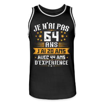 Je n'ai pas 64 ans, Cadeau d'anniversaire 64 ans - Maillot de basket Homme - noir/blanc - Devant - AI Model Male 185 dark (185cm)