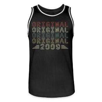 Original 2009 Vintage Rétro Cadeau D'anniversaire - Maillot de basket Homme - noir/blanc - Devant - AI Model Male 185 dark (185cm)