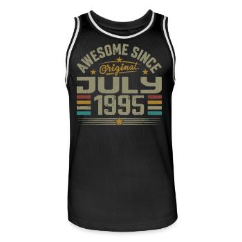 Baujahr Juli 1995 | Geschenk Juli 1995 - Männer Basketball-Trikot - Schwarz/Weiß - Vorne - AI Model Male 185 dark (185cm)
