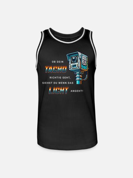 Auto Tuning Blitzer Spruch - Männer Basketball-Trikot - Schwarz/Weiß