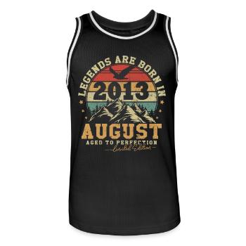 August 2013 vintage retro anniversary 2013 - Men's Basketball Jersey - black/white - Front - AI Model Male 185 dark (185cm)