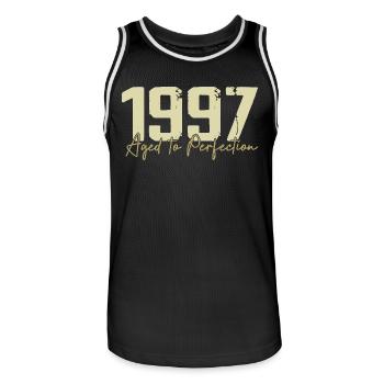 Original 1997 Rétro 1997 Cadeau d’anniversaire 1997 - Maillot de basket Homme - noir/blanc - Devant - AI Model Male 185 dark (185cm)