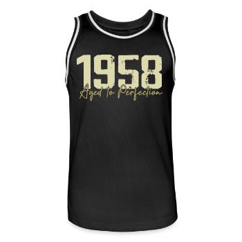 Original 1958 Rétro 1958 Cadeau d’anniversaire 1958 - Maillot de basket Homme - noir/blanc - Devant - AI Model Male 185 dark (185cm)