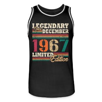 Légendaire Décembre 1967 édition limitée - Maillot de basket Homme - noir/blanc - Devant - AI Model Male 185 dark (185cm)
