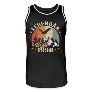 Legendary Since 1998 Vintage Vintage Birthday - Men's Basketball Jersey - black/white - Front - AI Model Male 185 dark (185cm)