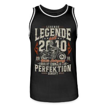 Cadeau moto d’anniversaire Living Legend 2010 - Maillot de basket Homme - noir/blanc - Devant - AI Model Male 185 dark (185cm)