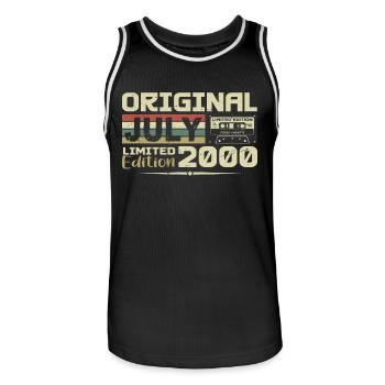 July 2000 Birthday Gift Born in July - Men's Basketball Jersey - black/white - Front - AI Model Male 185 dark (185cm)