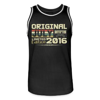 Geburtstagsgeschenk Juli 2016 Geboren im Juli - Männer Basketball-Trikot - Schwarz/Weiß - Vorne - AI Model Male 185 dark (185cm)