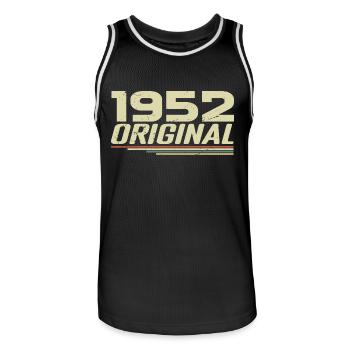 Né en 1952 Vintage 1952 Anniversaire Rétro 1952 - Maillot de basket Homme - noir/blanc - Devant - AI Model Male 185 dark (185cm)