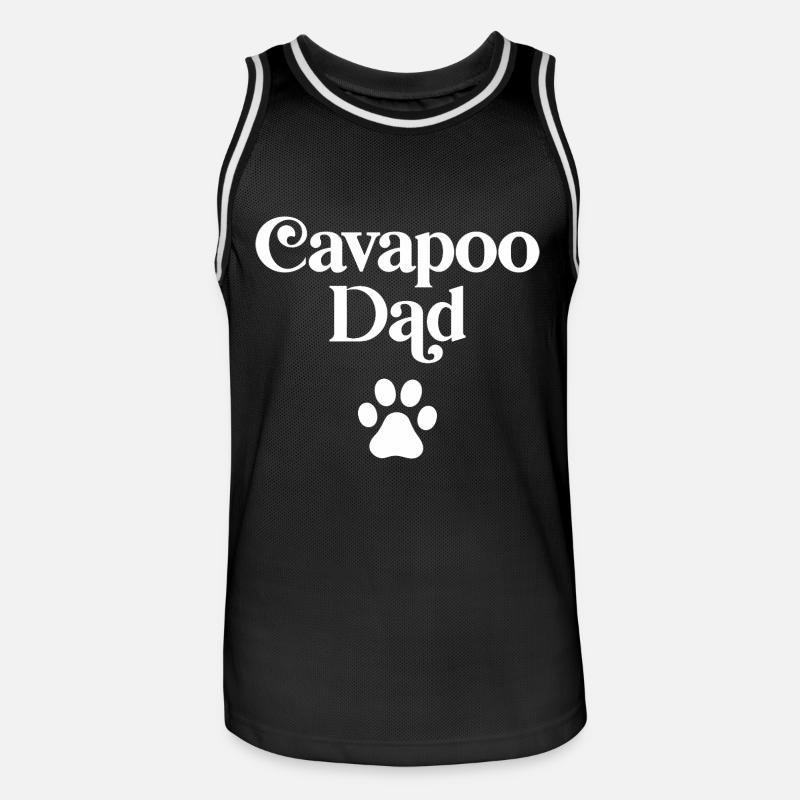 Cavapoo Vater - Männer Basketball-Trikot - Schwarz/Weiß
