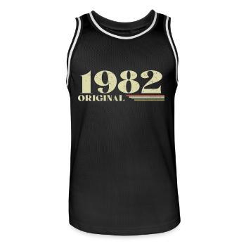 Original 1982 Vintage 1982 anniversaire 1982 rétro - Maillot de basket Homme - noir/blanc - Devant - AI Model Male 185 dark (185cm)