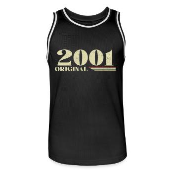 Original 2001 Vintage 2001 anniversaire 2001 rétro - Maillot de basket Homme - noir/blanc - Devant - AI Model Male 185 dark (185cm)