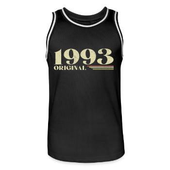 Original 1993 Vintage 1993 Birthday 1993 Retro - Men's Basketball Jersey - black/white - Front - AI Model Male 185 dark (185cm)