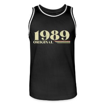 Original 1989 Vintage 1989 anniversaire 1989 rétro - Maillot de basket Homme - noir/blanc - Devant - AI Model Male 185 dark (185cm)