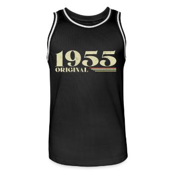 Original 1955 Vintage 1955 anniversaire 1955 rétro - Maillot de basket Homme - noir/blanc - Devant - AI Model Male 185 dark (185cm)