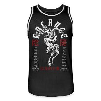 Dragon et serpent chinois - Maillot de basket Homme - noir/blanc - Devant - AI Model Male 185 dark (185cm)