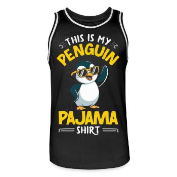 Cute Penguin - Gift for Penguin Lover - Men's Basketball Jersey - black/white - Front - AI Model Male 185 dark (185cm)
