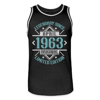 Légendaire depuis Avril 1963 édition limitée - Maillot de basket Homme - noir/blanc - Devant - AI Model Male 185 dark (185cm)