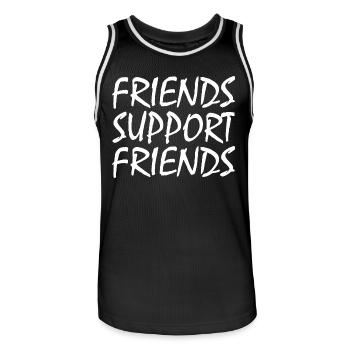 friends supporting friends - Men's Basketball Jersey - black/white - Front - AI Model Male 185 dark (185cm)