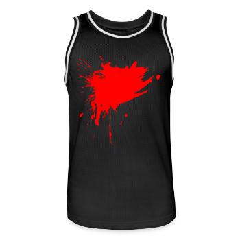 Stain paint splashed red design dirt dirty - Men's Basketball Jersey - black/white - Front - AI Model Male 185 dark (185cm)