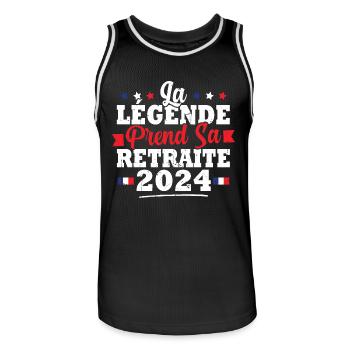 La Légende Prend Sa Retraite 2024 - Maillot de basket Homme - noir/blanc - Devant - AI Model Male 185 dark (185cm)