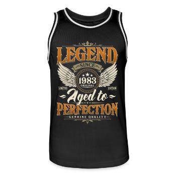 Légende Depuis 1983 Vintage Vintage Anniversaire - Maillot de basket Homme - noir/blanc - Devant - AI Model Male 185 dark (185cm)