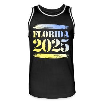 Floride 2025 - Maillot de basket Homme - noir/blanc - Devant - AI Model Male 185 dark (185cm)