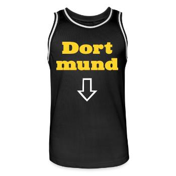 Dortmund - Fan - Fun T-Shirt - Dort mund - Männer Basketball-Trikot - Schwarz/Weiß - Vorne - AI Model Male 185 dark (185cm)