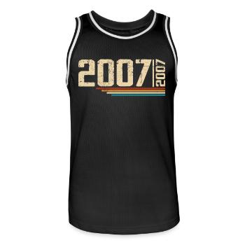 Vintage Anniversary 2007 Birthday Party 2007 - Men's Basketball Jersey - black/white - Front - AI Model Male 185 dark (185cm)