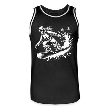 Snowboard Snowboarder Piste Hiver Neige Cool - Maillot de basket Homme - noir/blanc - Devant - AI Model Male 185 dark (185cm)