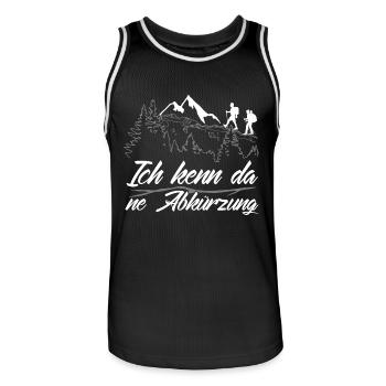 Ich kenn da ne Abkürzung - Was Wander T-Shirt - Männer Basketball-Trikot - Schwarz/Weiß - Vorne - AI Model Male 185 dark (185cm)
