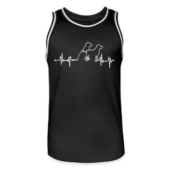 Labrador - Heartbeat - Dog Love - Men's Basketball Jersey - black/white - Front - AI Model Male 185 dark (185cm)