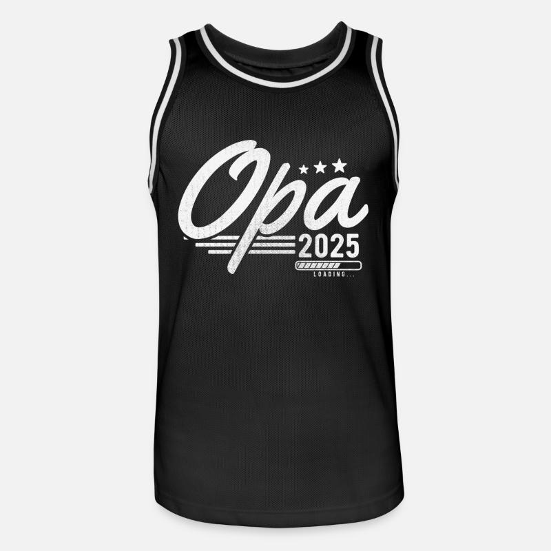 Opa 2025 loading - Männer Basketball-Trikot - Schwarz/Weiß