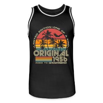 1956 Vintage Vintage Retro Birthday Gift - Men's Basketball Jersey - black/white - Front - AI Model Male 185 dark (185cm)