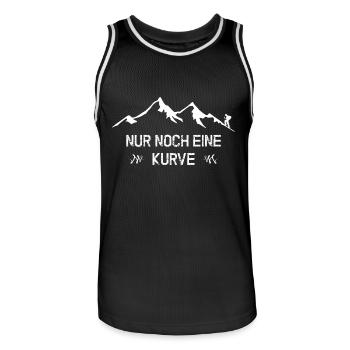 Nur noch eine Kurve - Das geniale Wander T-Shirt - Männer Basketball-Trikot - Schwarz/Weiß - Vorne - AI Model Male 185 dark (185cm)
