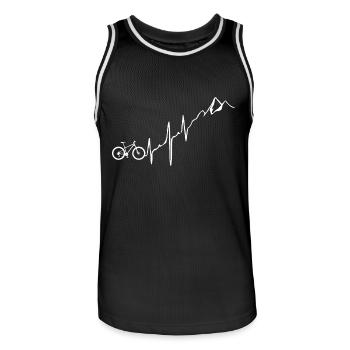 Heartbeat - Heartbeat - Bike - MTB - Men's Basketball Jersey - black/white - Front - AI Model Male 185 dark (185cm)