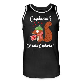 Cute Squirrel Loves Gifts Kids Fun - Men's Basketball Jersey - black/white - Front - AI Model Male 185 dark (185cm)