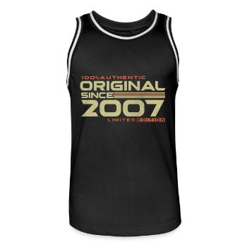 Original 2007 Vintage Rétro Cadeau d’anniversaire - Maillot de basket Homme - noir/blanc - Devant - AI Model Male 185 dark (185cm)