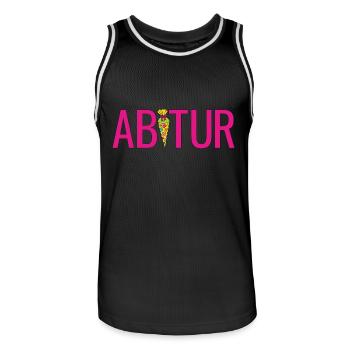 Abi Schultüte Gymnasium Tüte Zuckertüte Abitur - Männer Basketball-Trikot - Schwarz/Weiß - Vorne - AI Model Male 185 dark (185cm)