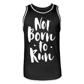 Pas né pour courir - Maillot de basket Homme - noir/blanc - Devant - AI Model Male 185 dark (185cm)