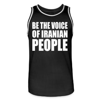 Be the voice of iranian people - Men's Basketball Jersey - black/white - Front - AI Model Male 185 dark (185cm)