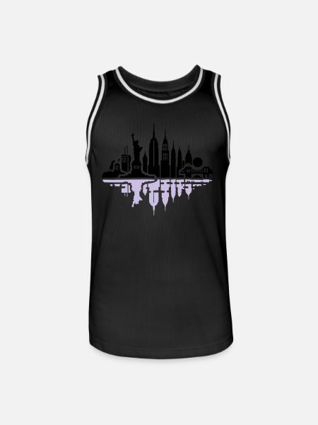 New York skyline - Men's Basketball Jersey - black/white